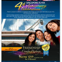Featured image for (EXPIRED) Singapore Flyer 50% Off Friendship Combo Package 29 – 30 Mar 2012