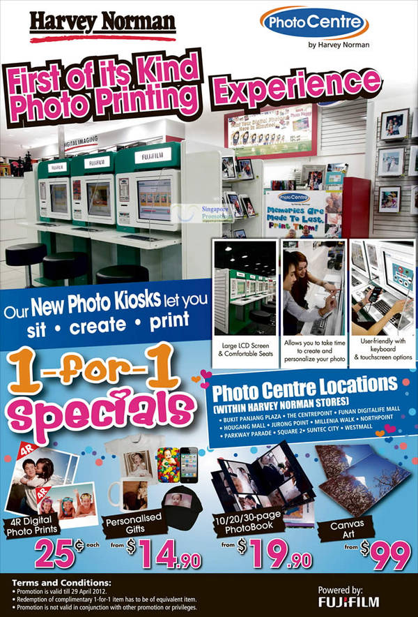 Featured image for (EXPIRED) Harvey Norman Photo Centre 1 For 1 Specials 19 – 29 Apr 2012