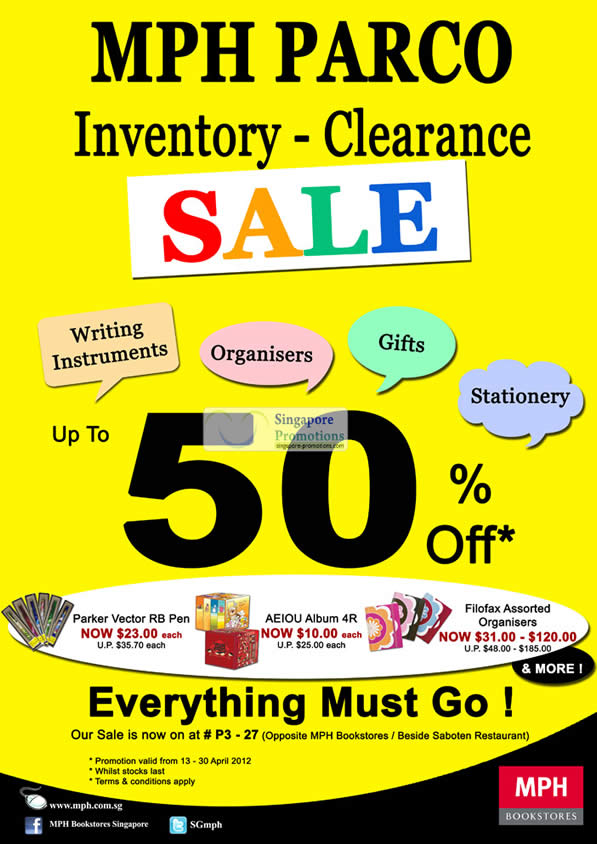 Featured image for (EXPIRED) MPH Bookstores Up To 50% Off Stationery @ Parco Marina Bay 17 – 30 Apr 2012