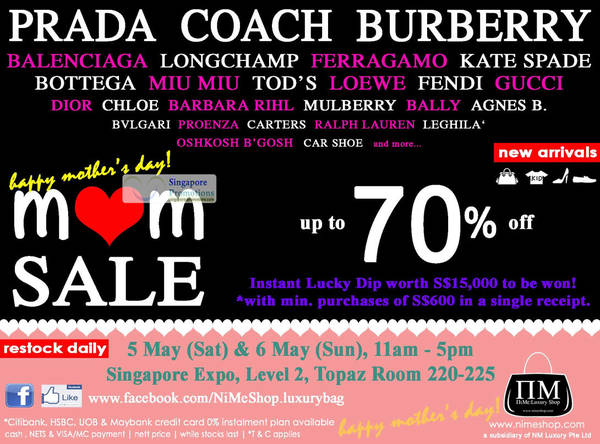 Featured image for (EXPIRED) Nimeshop Branded Handbags, Footwear & Kids Apparel Sale Up To 70% Off 5 – 6 May 2012