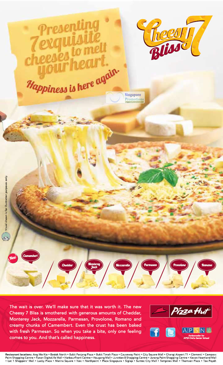 Featured image for Pizza Hut Singapore New Cheesy 7 Bliss Pizza 11 Apr 2012