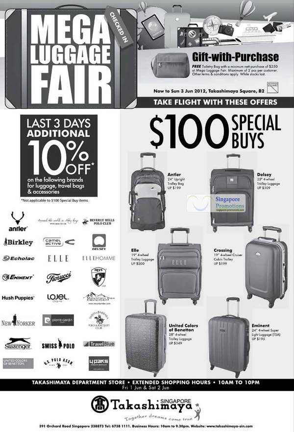 Featured image for (EXPIRED) Takashimaya Mega Luggage Fair 16 May – 3 Jun 2012