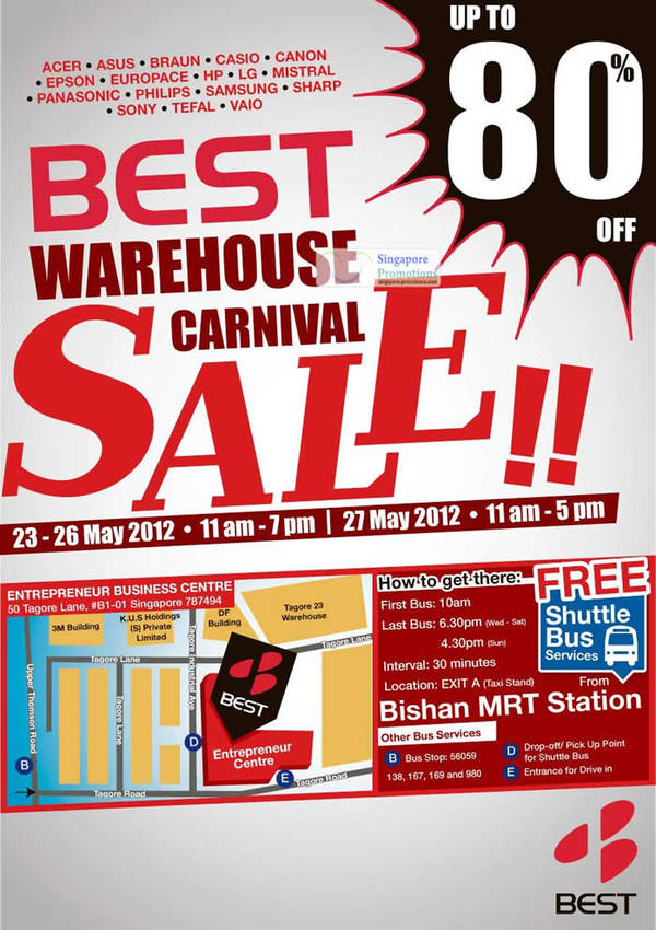 Featured image for (EXPIRED) Best Denki Warehouse Carnival Sale Up To 80% Off 23 – 27 May 2012