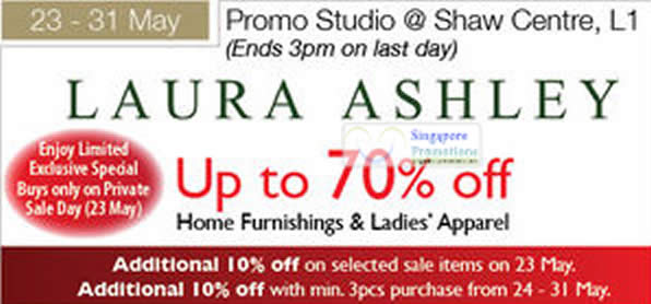 Featured image for (EXPIRED) Isetan Laura Ashley Promotion Up To 70% Off @ Shaw Centre 23 – 31 May 2012