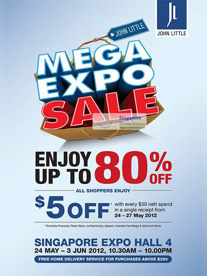 Featured image for (EXPIRED) John Little Mega Expo Sale @ Singapore Expo 24 May – 3 Jun 2012