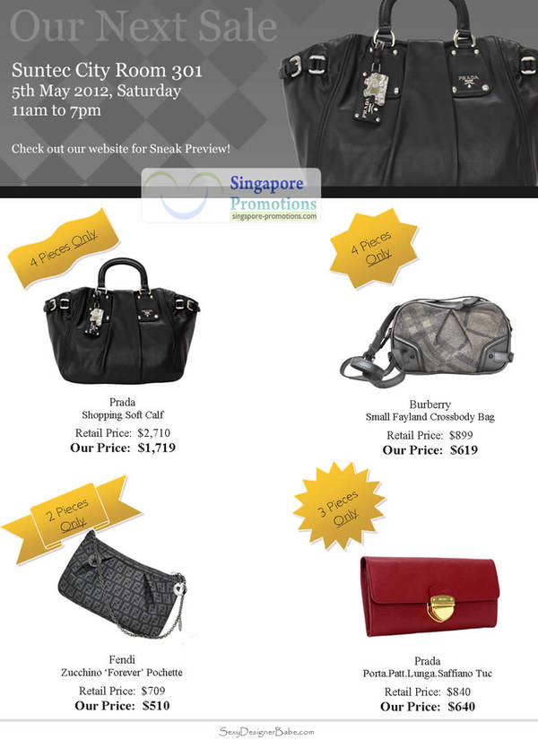 Featured image for (EXPIRED) SexyDesignerBabe Branded Handbags Sale @ Suntec 5 May 2012