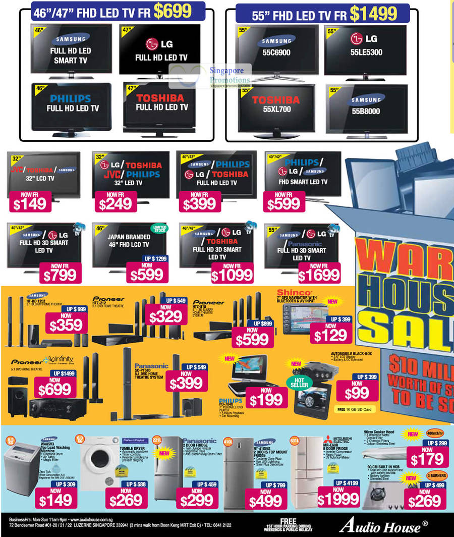 23 Jun LED TVs, Home Theatre Systems, Fridges, Washers, Philips, Toshiba, Samsung, LG, Toshiba, Panasonic, Pioneer