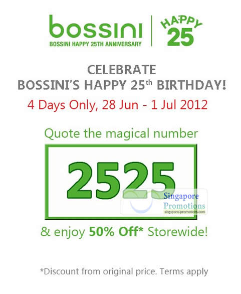 Featured image for (EXPIRED) Bossini 50% Off Storewide Password Coupon 28 Jun – 1 Jul 2012