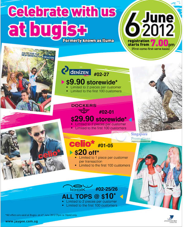 Featured image for (EXPIRED) Bugis+ Denizen, Dockers & Celio Celebration Deals 6 Jun 2012