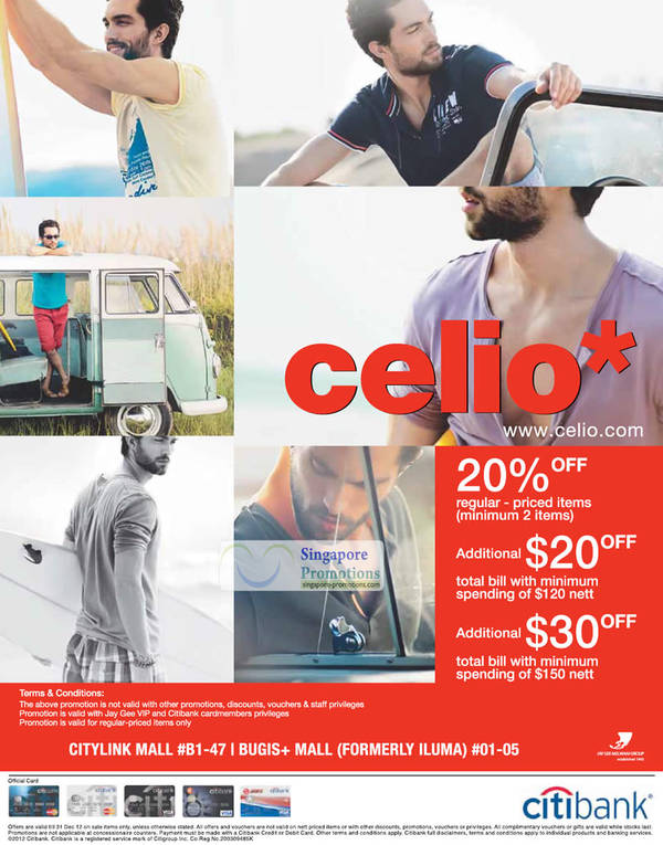 Featured image for (EXPIRED) Celio* 20% Off Storewide Promotion 29 Jun 2012