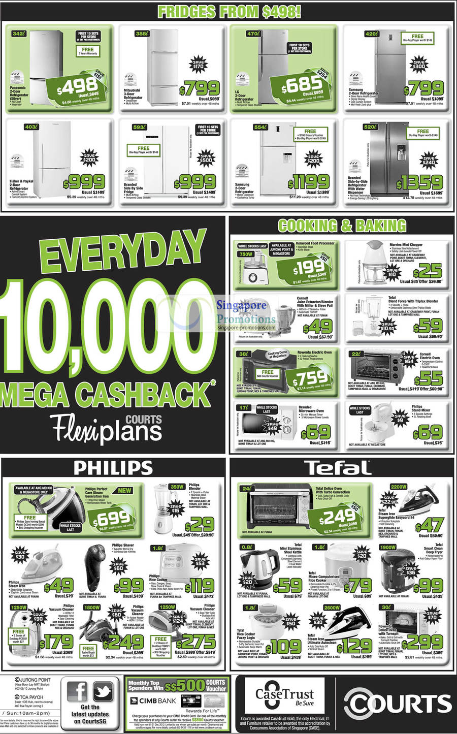 Fridges, Microwave Oven, Kitchenware, Philips, Tefal, Rowenta, Cornell, Morries, Kenwood, LG, Samsung, Mitsubishi, Fisher and Paykel