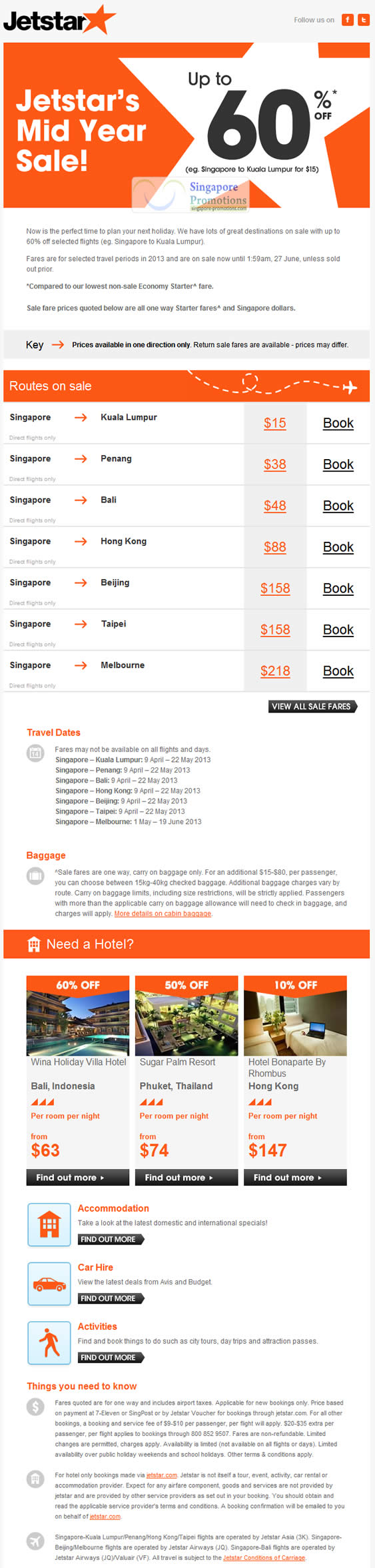 Featured image for (EXPIRED) Jetstar Airways Mid Year Sale Up To 60% Off 25 – 27 Jun 2012