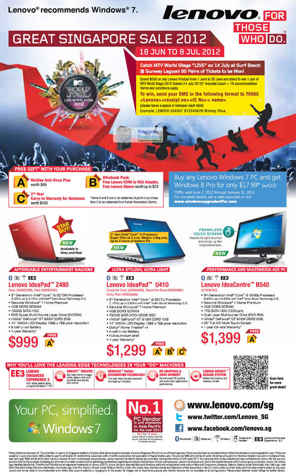 Featured image for (EXPIRED) Lenovo Notebooks, Ultrabooks & AIO Desktop PC Promotion Offers 18 Jun – 8 Jul 2012