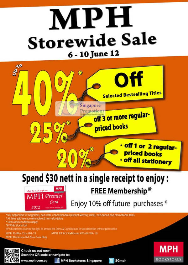 Featured image for (EXPIRED) MPH Bookstores Up To 40% Off Storewide Sale 6 – 10 Jun 2012