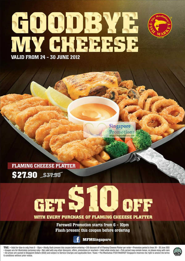 Featured image for (EXPIRED) Manhattan Fish Market Singapore $10 Off Flaming Cheese Platter Coupon 24 – 30 Jun 2012