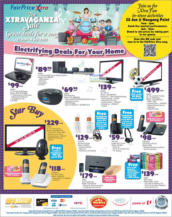 Featured image for (EXPIRED) NTUC Fairprice Electronics TV, DECT Phones & More Offers 21 Jun – 4 Jul 2012