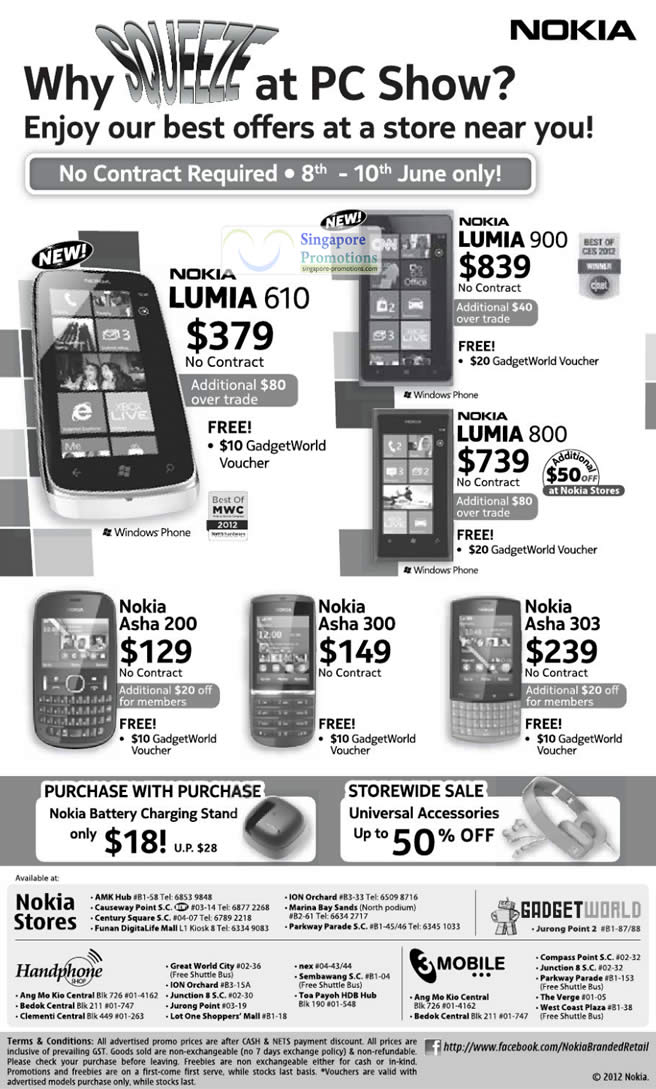 Featured image for LG, Sony, HTC & Nokia Smartphones No Contract Price List 9 Jun 2012