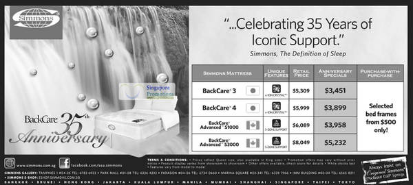 Featured image for Simmons 35th Annviersary BackCare Mattresses Promotion Offers 23 Jun 2012