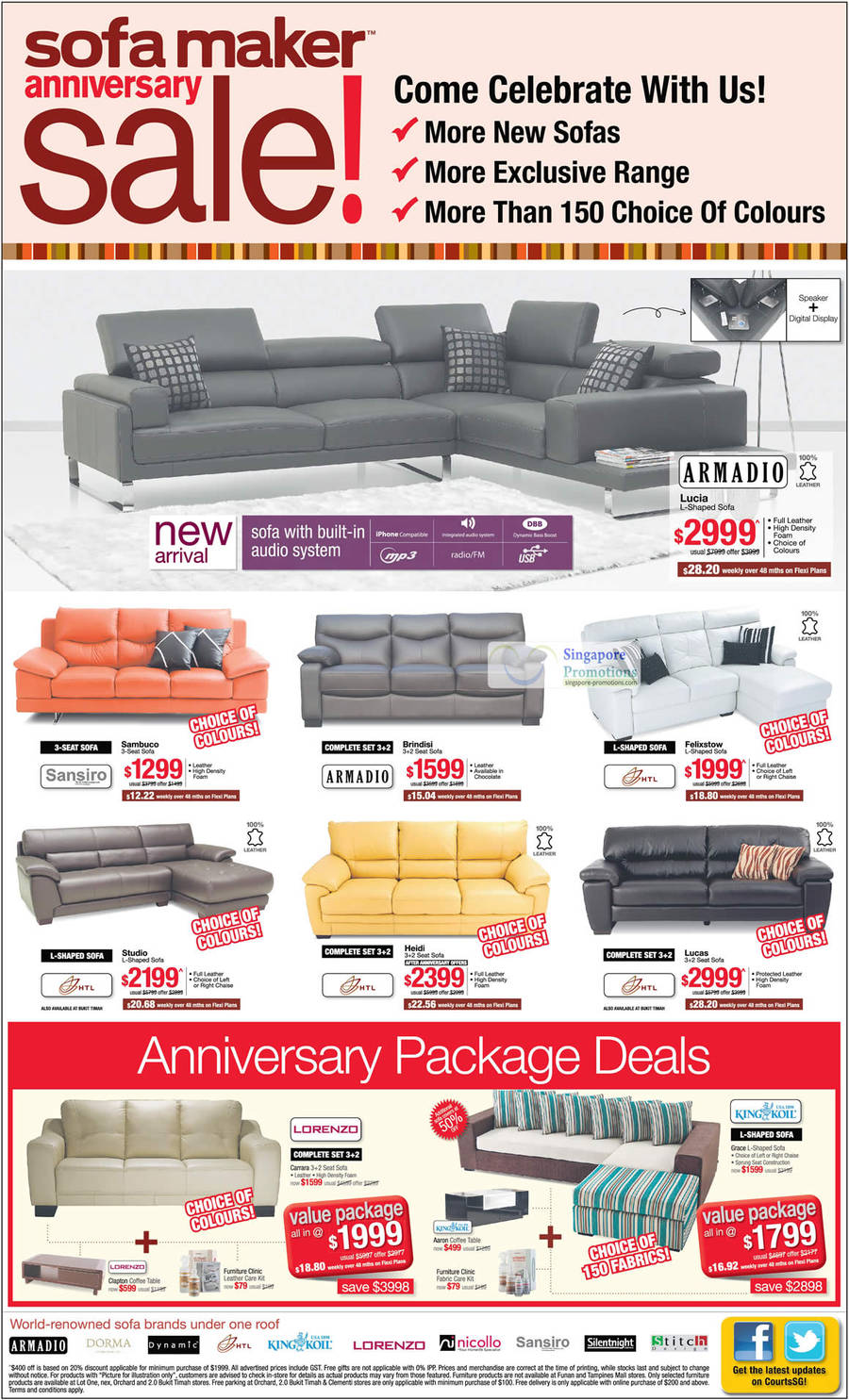 Sofa Sets Sansiro, Armadio, HTL, Lorenzo, KingKoil