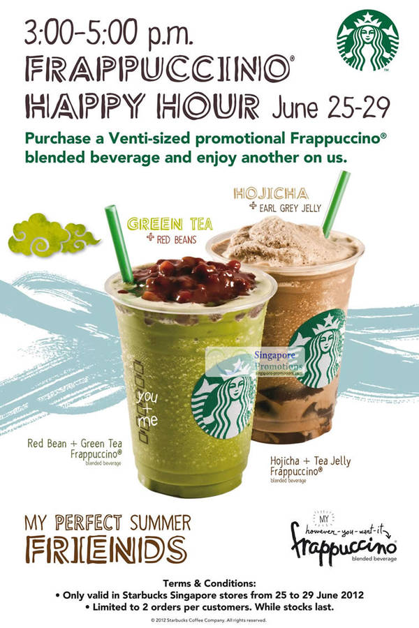 Featured image for (EXPIRED) Starbucks Singapore Frappuccino 1 For 1 Promotion 25 – 29 Jun 2012