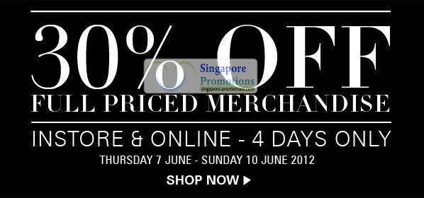 Featured image for (EXPIRED) Witchery 30% Off Full Priced Merchandise Promotion 7 – 11 Jun 2012