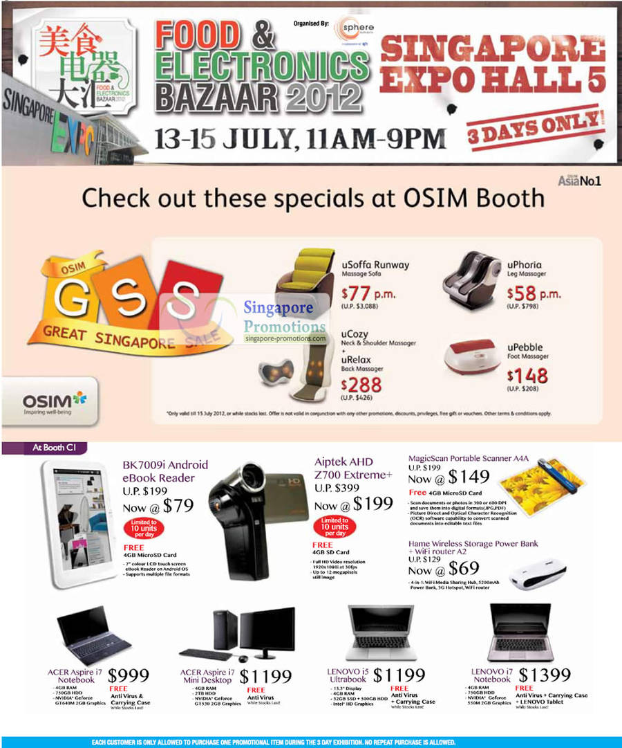 13 Jul Osim uSoffa, uPhoria, uPebble, uCozy, uRelax, BK7009i Ebook Reader, Desktop PC, Notebooks