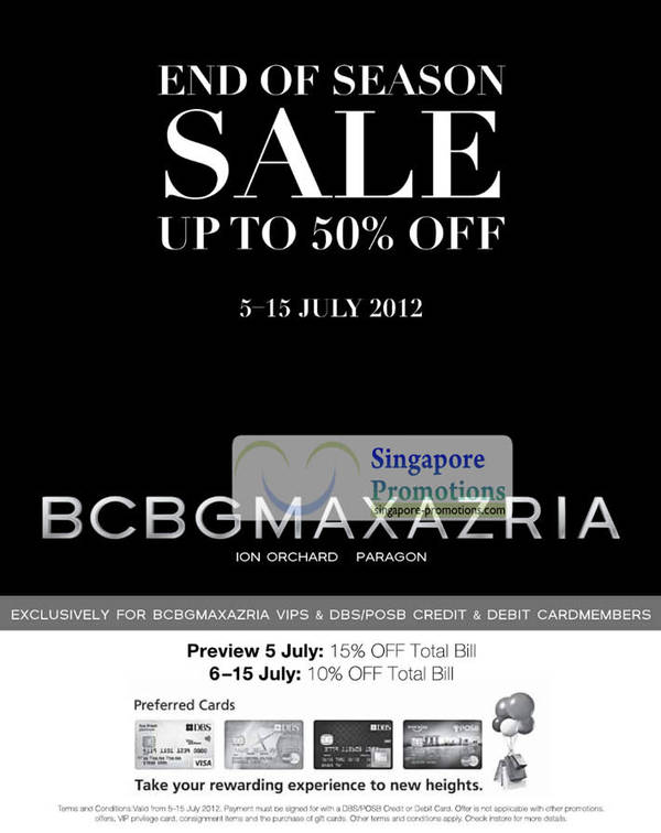 Featured image for (EXPIRED) Bcbgmaxazria End of Season Sale Up To 50% Off 5 – 15 Jul 2012