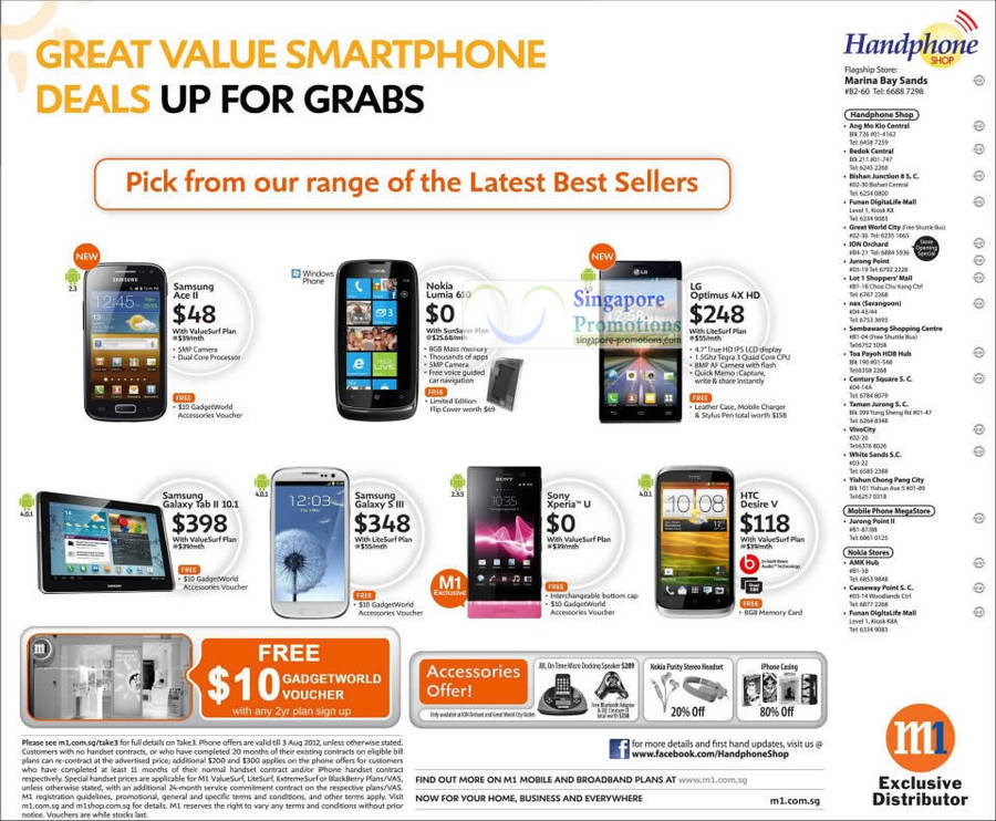 Handphone Shop Nokia Lumia 610, LG Optimus 4X HD, Samsung Galaxy Ace II, Tab 2 10.1, S III, Sony Xperia U, HTC Desire V