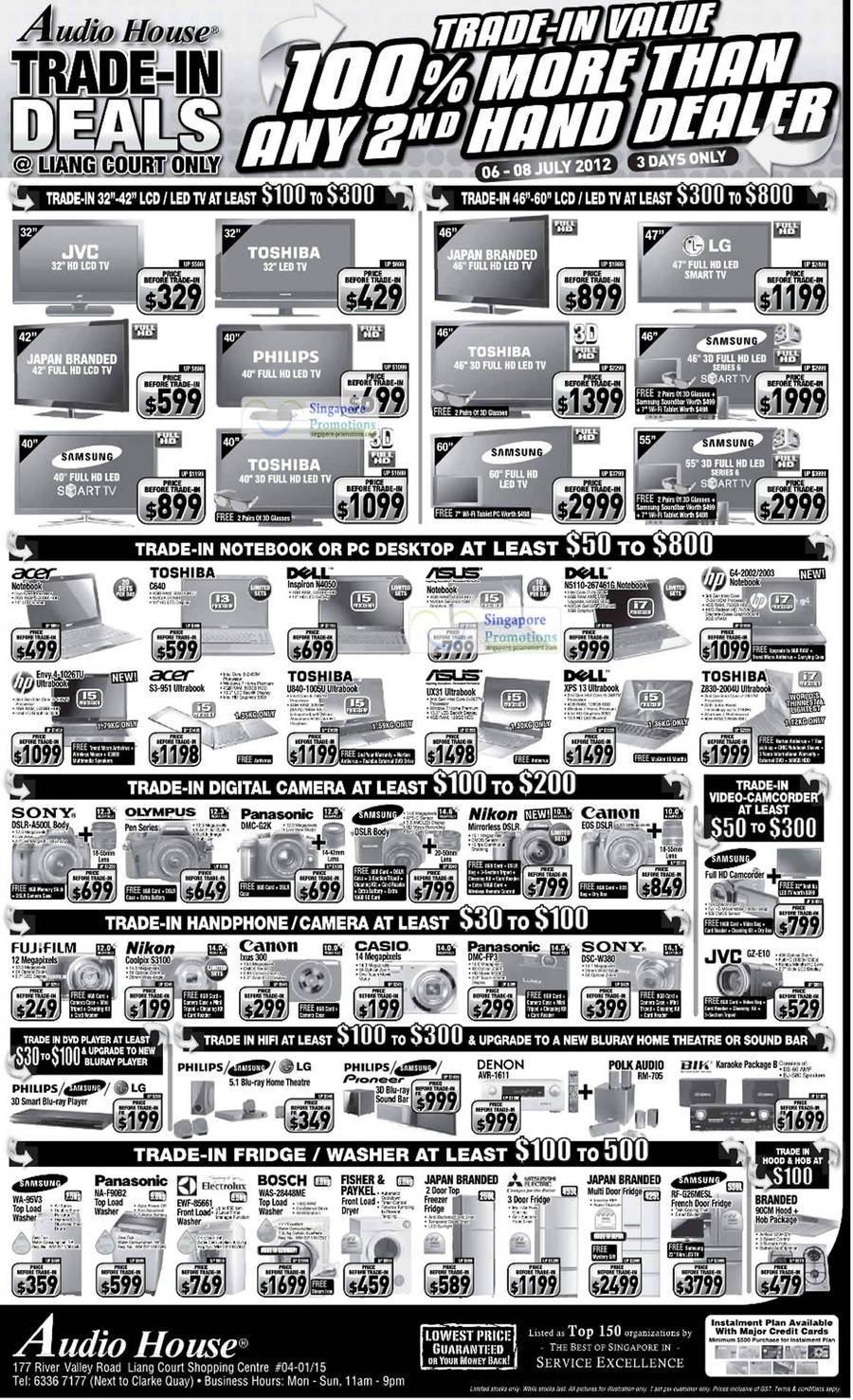 LED TVs, Notebooks, Desktop PCs, Digital Cameras, Fridges, Washers, Toshiba, Philips, LG, Samsung, Dell, HP, Nikon, Canon