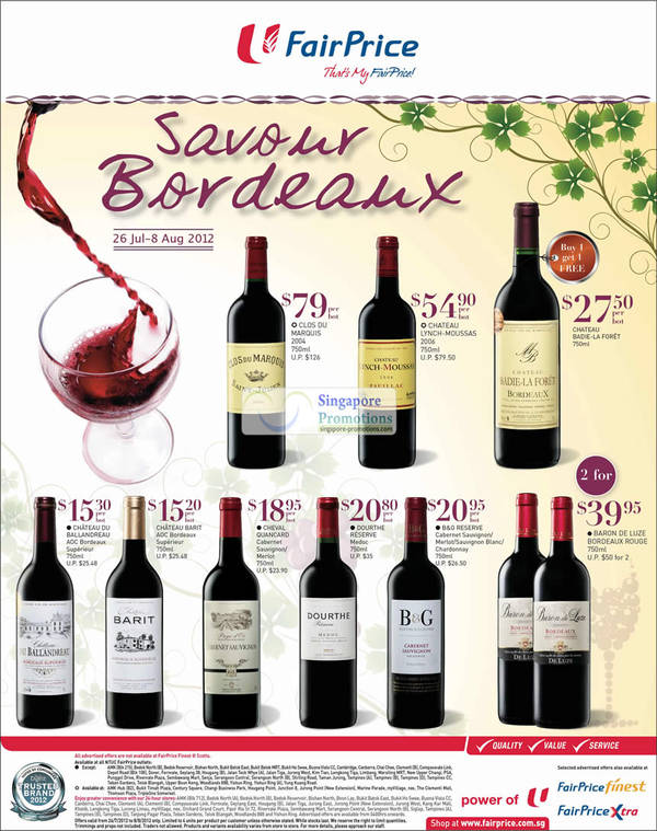 Featured image for (EXPIRED) NTUC FairPrice Savour Bordeaux Wine Offers 26 Jul – 8 Aug 2012