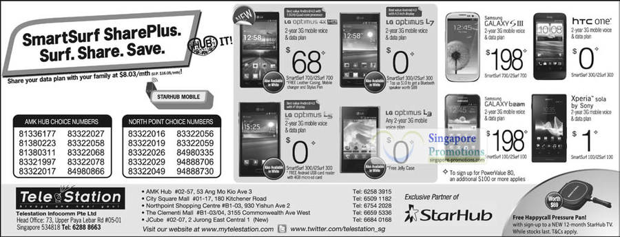 TeleStation LG Optimus 4X HD, L7, L5, L3, Samsung Galaxy S III, Beam, HTC One V, Sony Xperia Sola