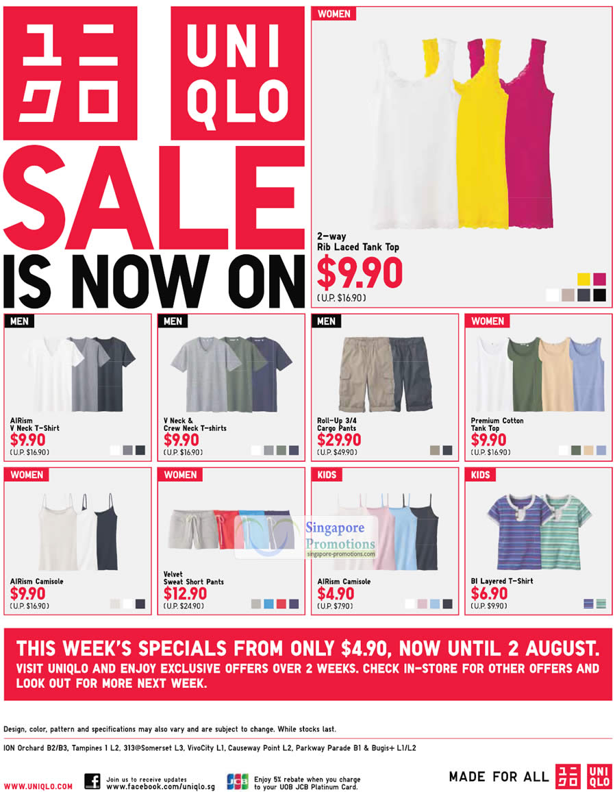 Uniqlo Singapore Sale Promotion Offers 27 Jul – 2 Aug 2012