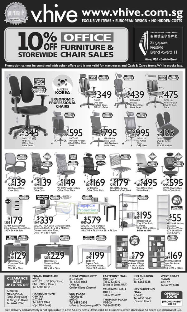 Featured image for (EXPIRED) vHive Furniture 10% Off Office Furniture & Chairs Promotion 7 – 13 Jul 2012