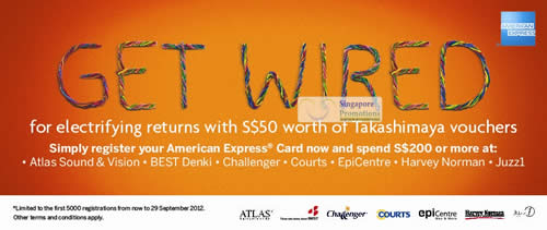 Featured image for (EXPIRED) American Express Free $50 Takashimaya Vouchers With $200 Spend 30 Jul – 29 Sep 2012