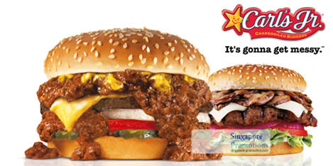 Featured image for (EXPIRED) (Over 5K Sold) Carl’s Jr 25% Off $10 Cash Voucher Deal Redeemable @ 6 Outlets 13 Mar 2014