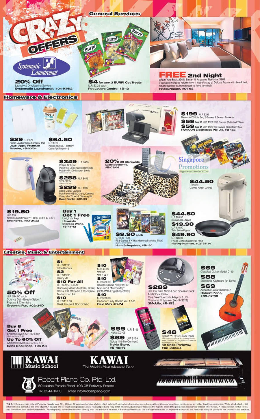 Crazy Offers, Systematic Laundromat, Juzz, Tefal, Music Entertainment, Homeware, Electronics