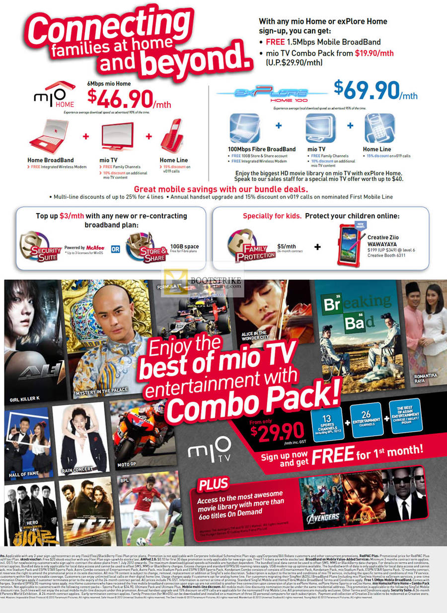Mio Home, eXplore Fibre Broadband, Mio TV Combo Pack