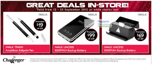 Featured image for (EXPIRED) Challenger iWalk Products Promotion Offers 12 – 23 Sep 2012
