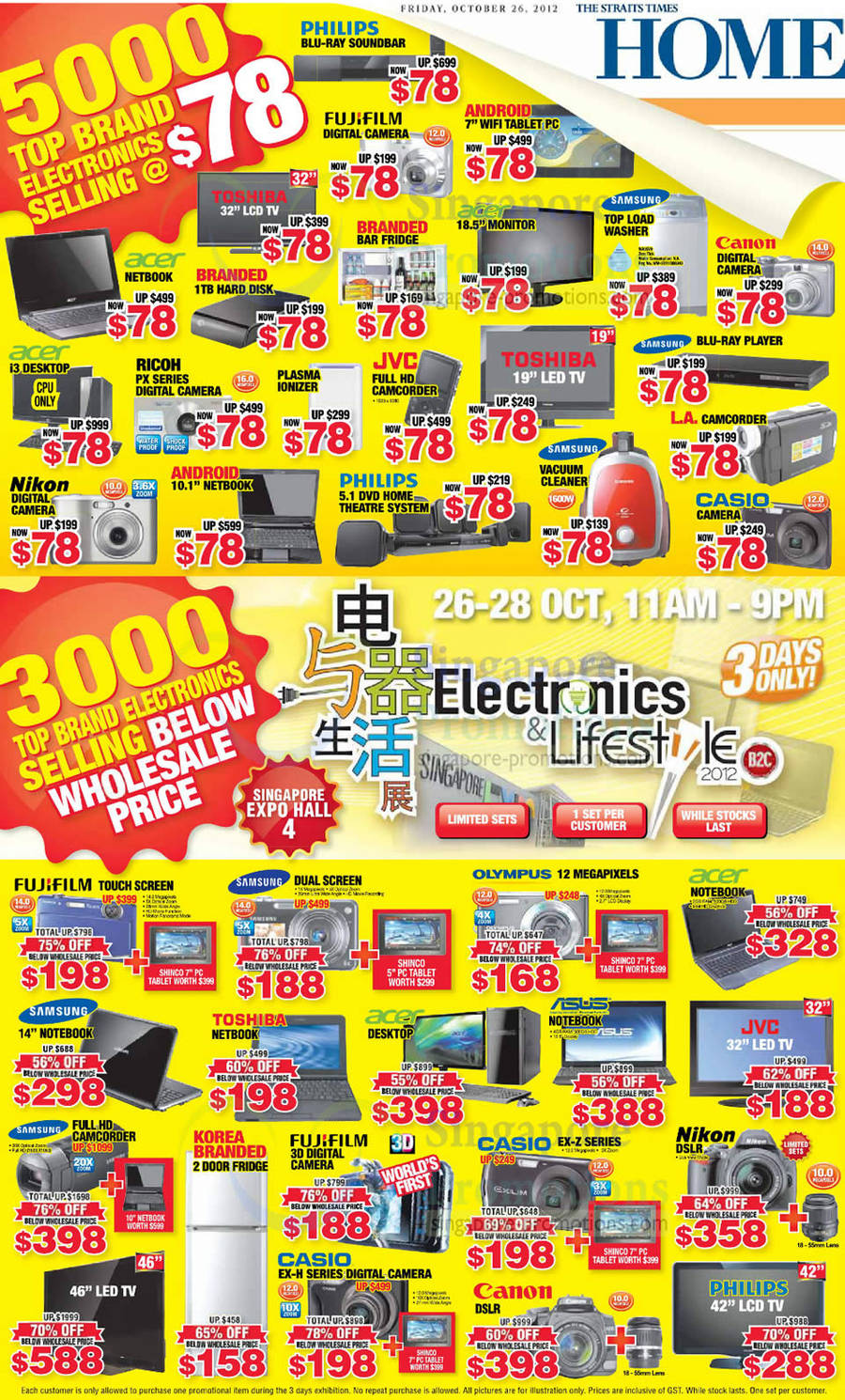 26 Oct 5000 78 Dollar Deals, 3000 Electronics Sale below wholesale price
