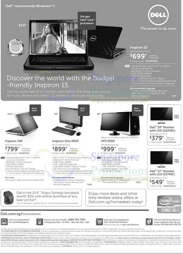 Featured image for (EXPIRED) Dell Notebooks & Desktop PC Promotion Offers 17 – 25 Oct 2012