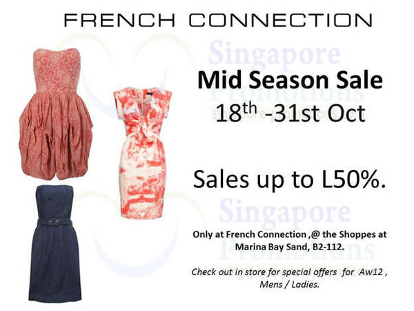 Featured image for (EXPIRED) French Connection Up To 50% Off @ The Shoppes 18 – 31 Oct 2012