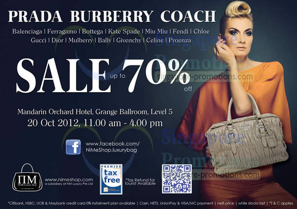 Featured image for (EXPIRED) Nimeshop Branded Handbags Sale Up To 70% Off @ Mandarin Orchard Hotel 20 Oct 2012