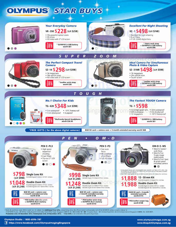 Featured image for (EXPIRED) Olympus Digital Cameras Star Buys Price List Offers 25 Oct – 20 Nov 2012