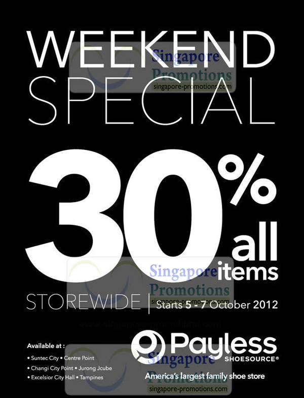 Featured image for (EXPIRED) Payless Shoesource 30% Off Storewide Promotion 5 – 7 Oct 2012