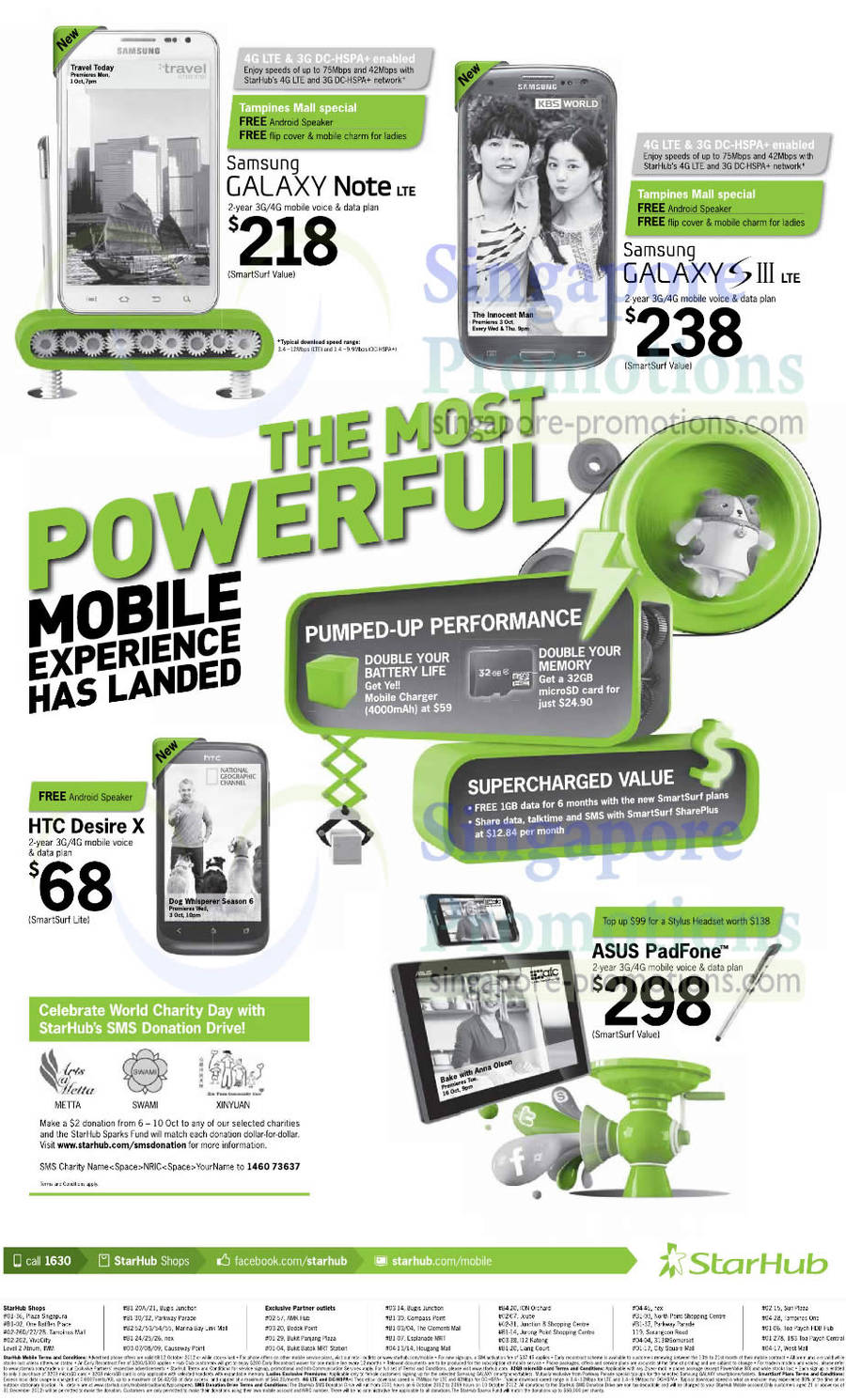 Samsung Galaxy Note LTE, S III LTE, HTC Desire X, ASUS PadFone