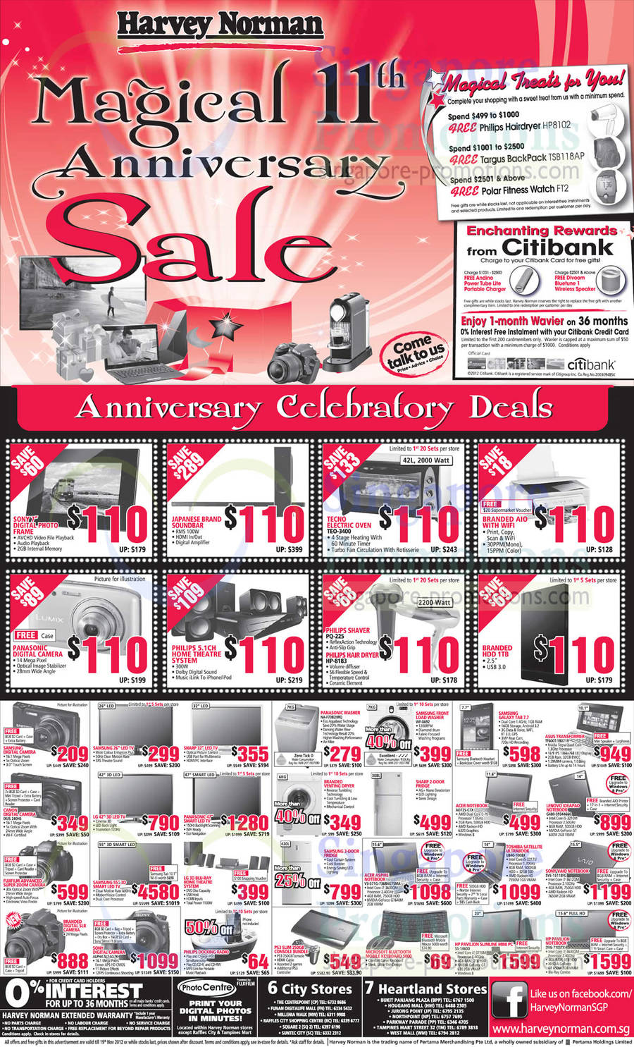 13 Nov 2012 110 Dollar Celebratory Deals, LED TVs, Washers, Fridges, Digital Cameras, Notebooks, Samsung, Canon, Fujifilm, HP, Sony, Lenovo