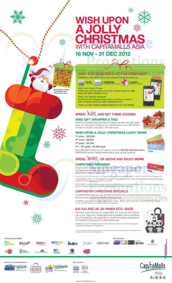 Featured image for (EXPIRED) Capitamalls Asia Christmas Promotion & Offers 16 Nov – 31 Dec 2012