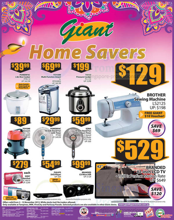 Featured image for (EXPIRED) Giant Home Appliances Home Savers Promotion Offers 2 – 15 Nov 2012