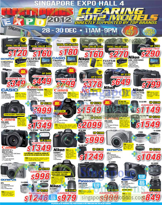 28 Dec Digital Cameras, Olympus, Fujifilm, Casio, Nikon, Canon, JVC, Samsung, Panasonic