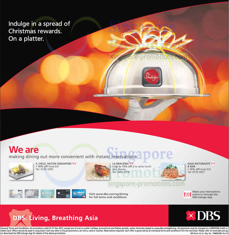Featured image for DBS/POSB Dining Privileges @ Selected Outlets Islandwide 29 Nov - 31 Dec 2012